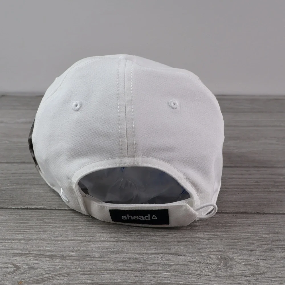 NWT Ahead NetJets Performance Golf Hat Men's OS White Navy Embroidered Cap
